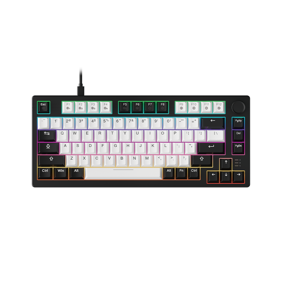 DAREU EK75 | Compact 75-Key Rainbow Wired Gasket Gaming Keyboard