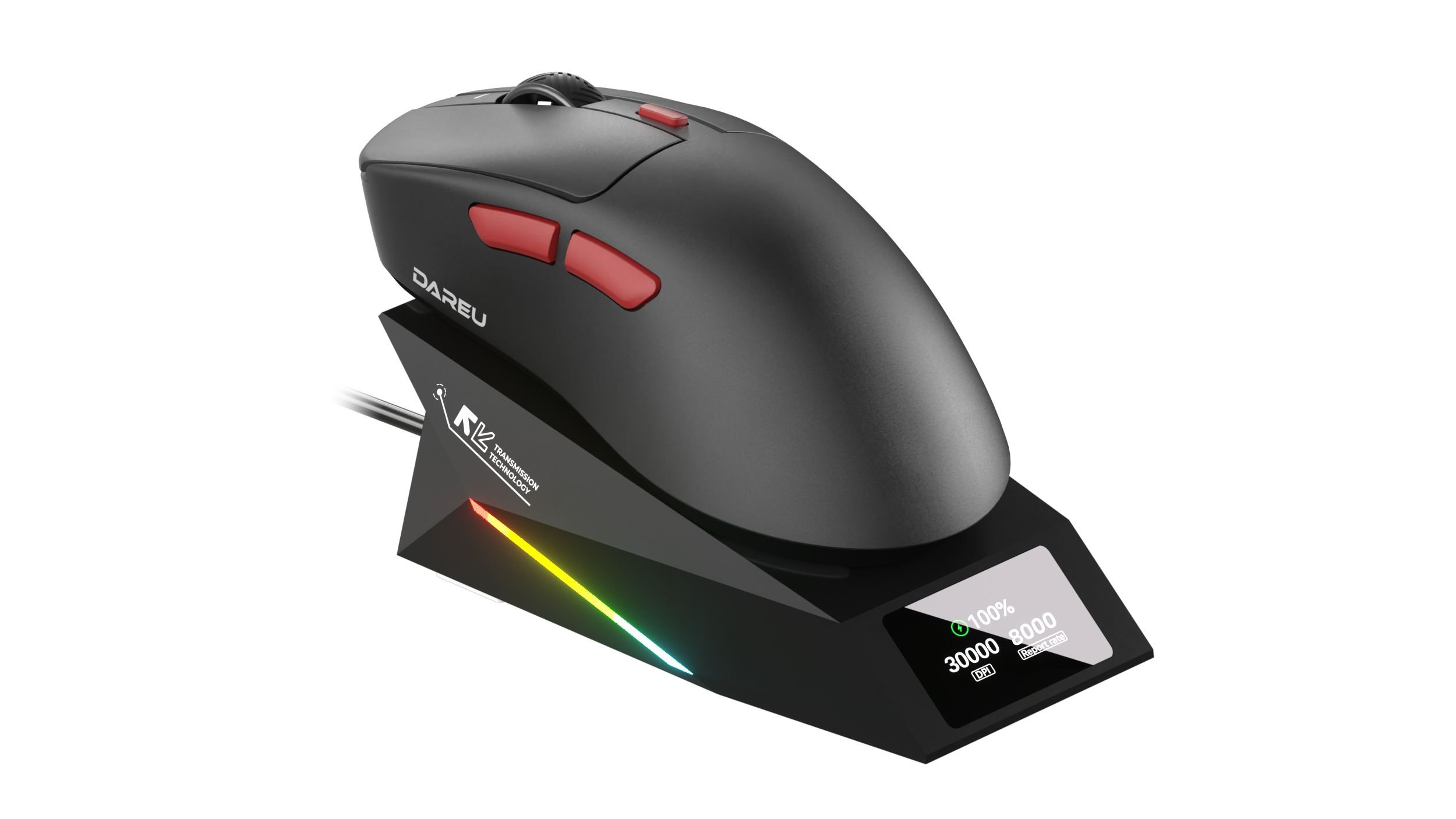 DAREU AE7 Pro | Tri-Mode Keel Structure Dual 8k Gaming Mouse with Charging Dock