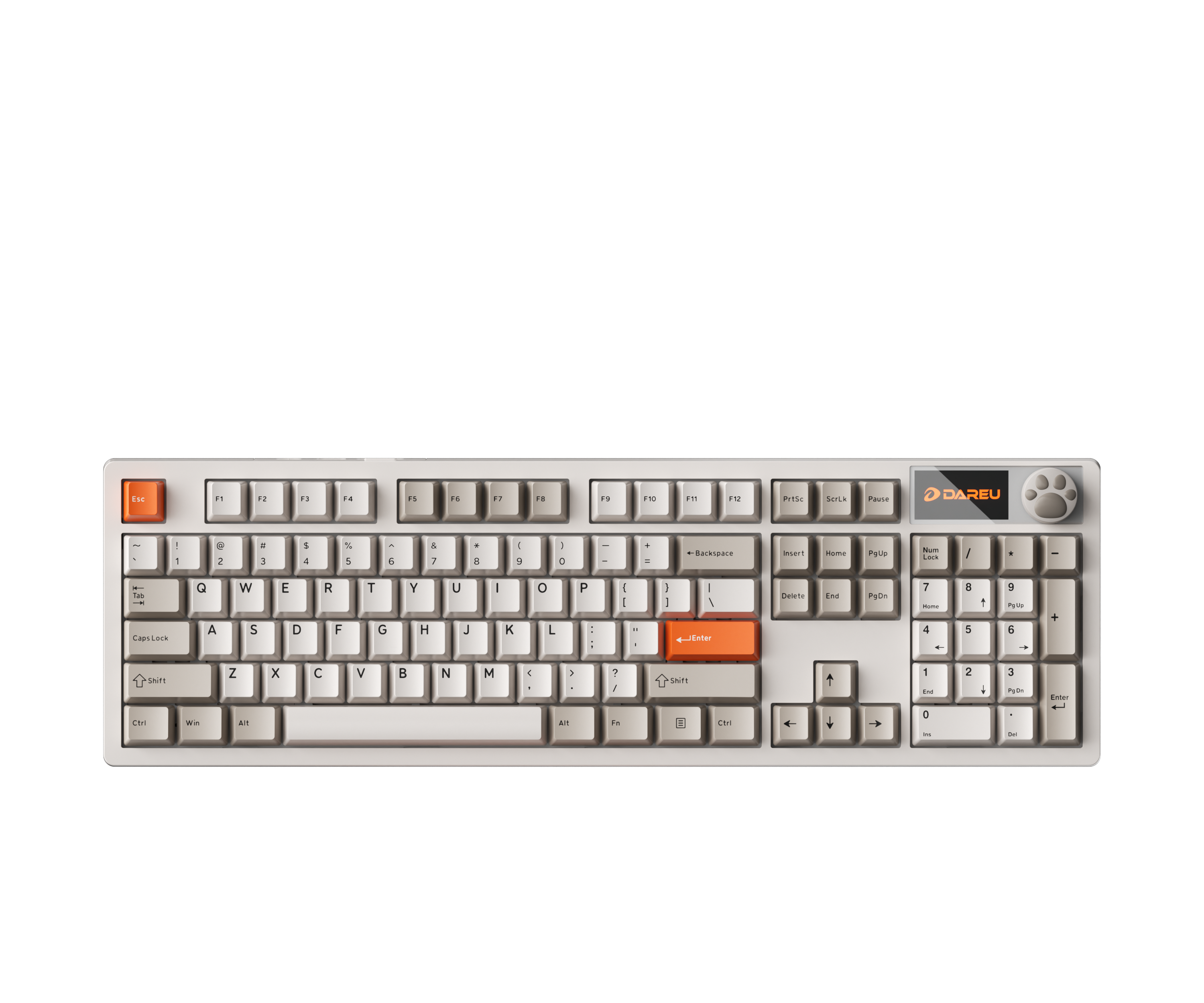 DAREU A104 Pro | Kabellose RGB-Hotswap-Tastatur in voller Größe mit TFT und Drehknopf
