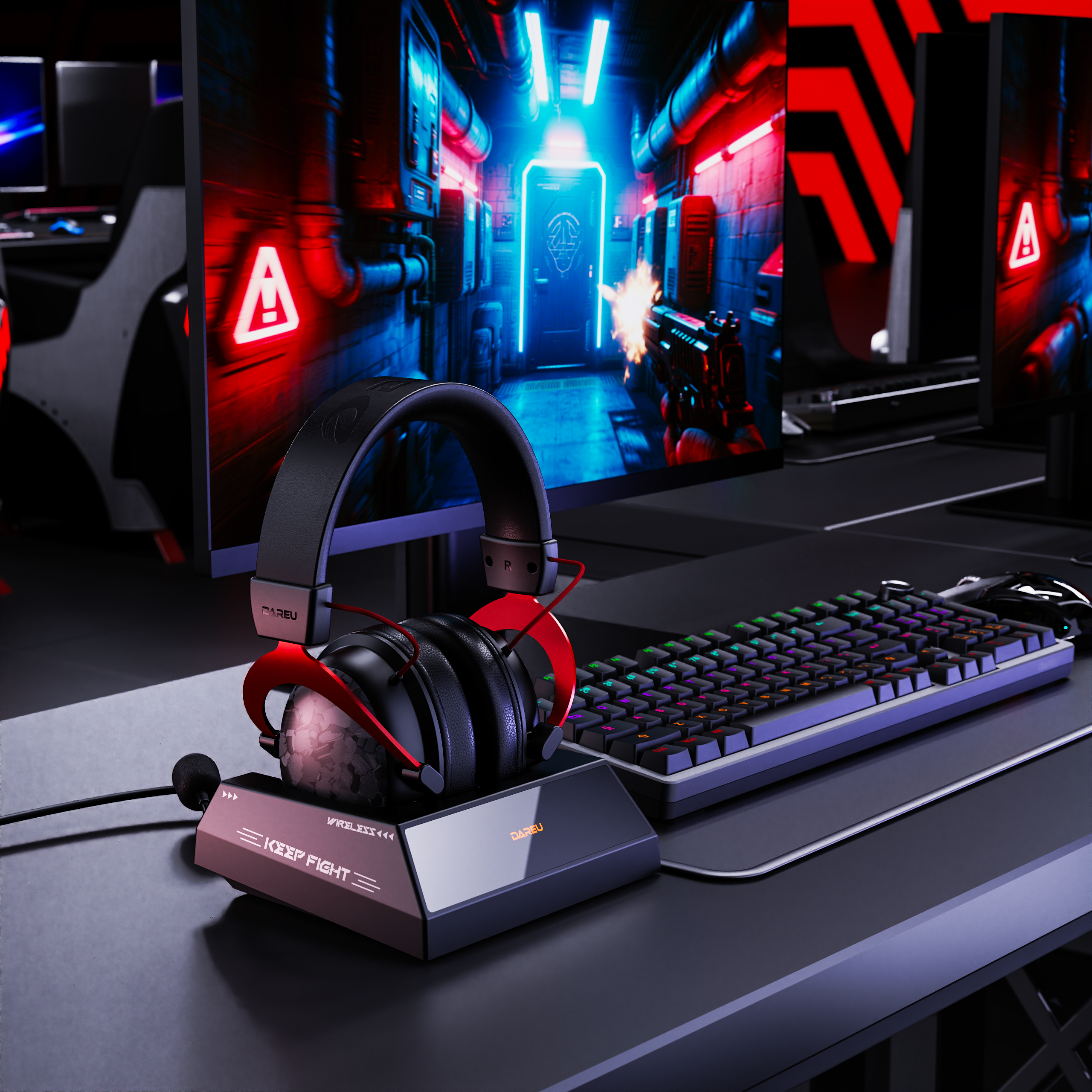 DAREU EH925 Ultra 丨Wireless Gaming Headset Magnetic Charging, Automatic Pairing