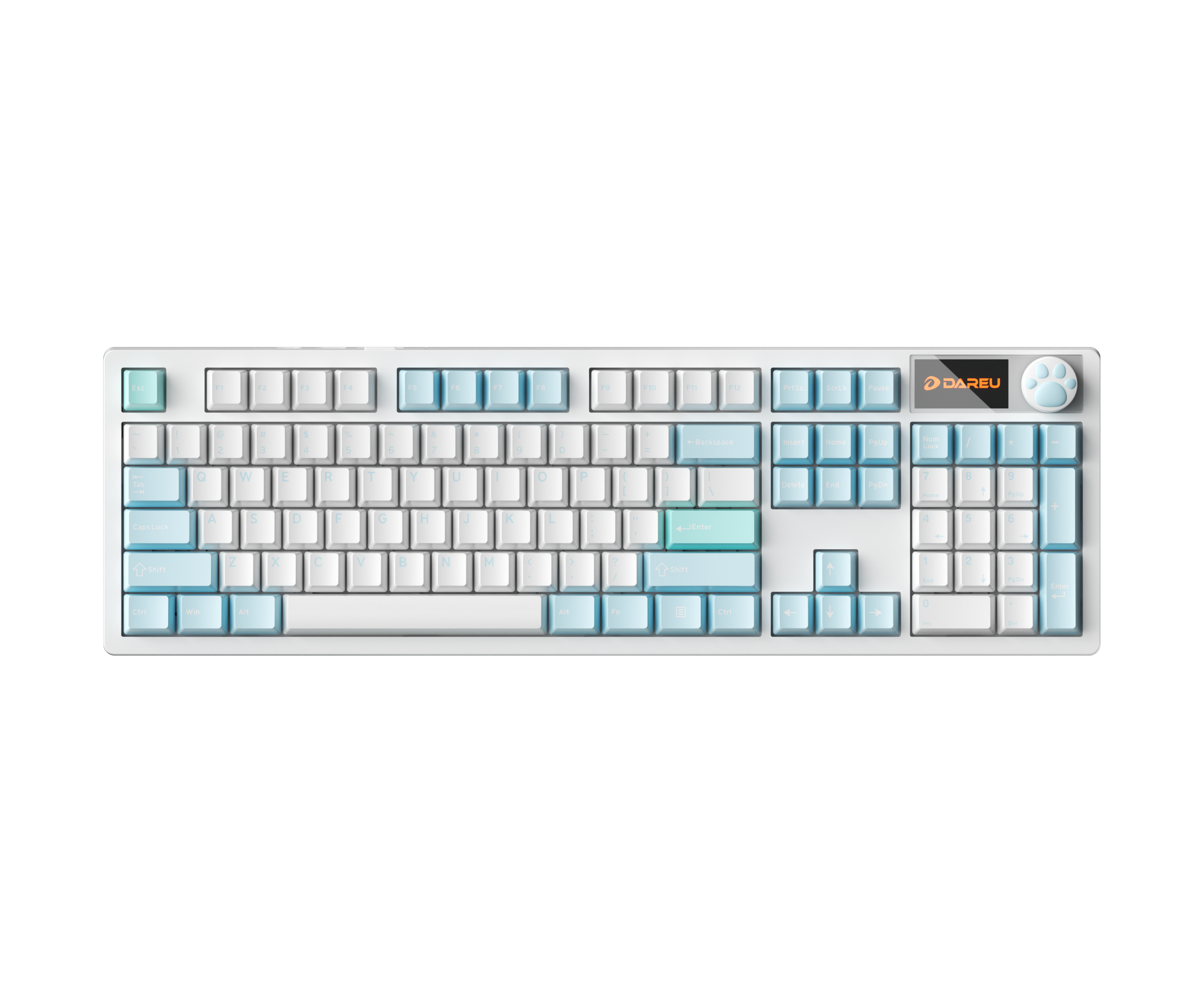 DAREU A104 Pro | Kabellose RGB-Hotswap-Tastatur in voller Größe mit TFT und Drehknopf