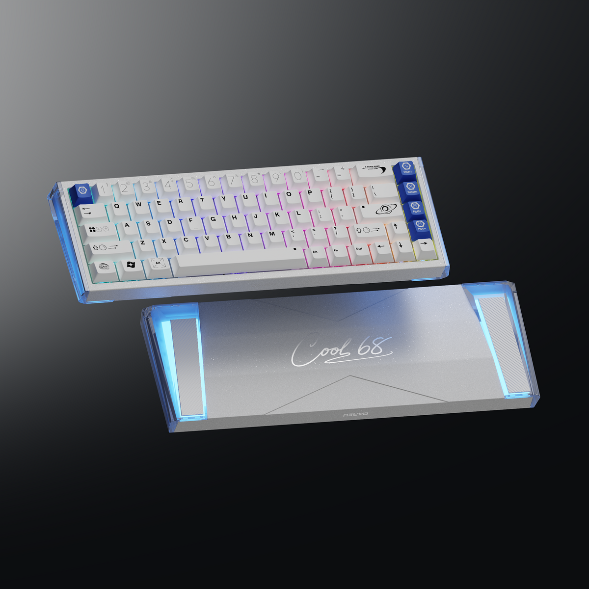 DAREU COOL68 Pro | Teclado Gamer de Alumínio com Fio 8KHz e Design Modular de Troca Rápida