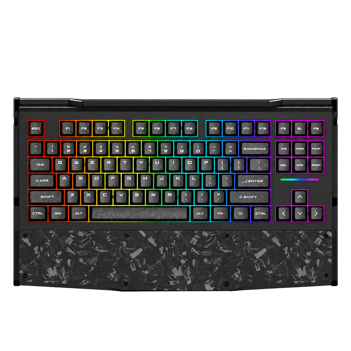Teclado Gamer DAREU GT87 | Sem Fio Tri-Mode com Switches Magnéticos TMR e Descanso de Pulso Integrado em Fibra de Carbono