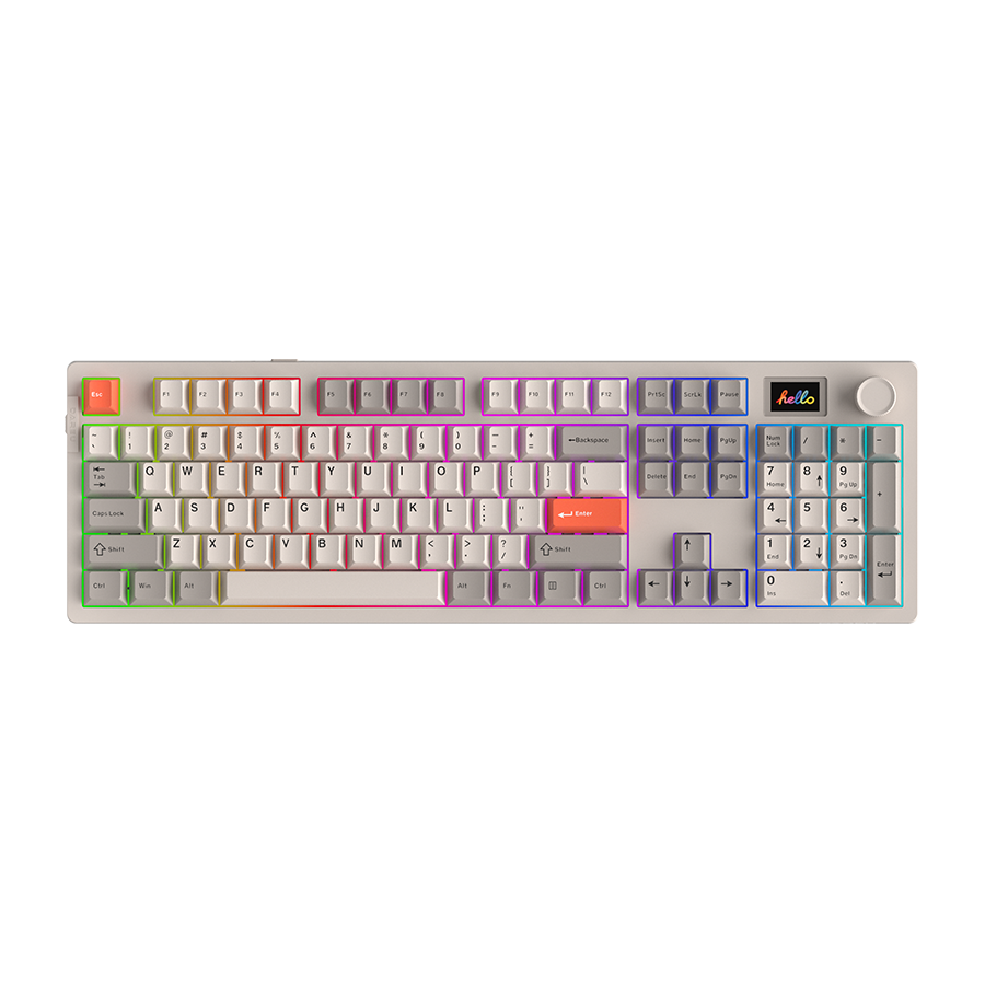 DAREU A104 Pro | Full-Size Wireless RGB  Hotswap Keyboard with TFT & Knob - Retro